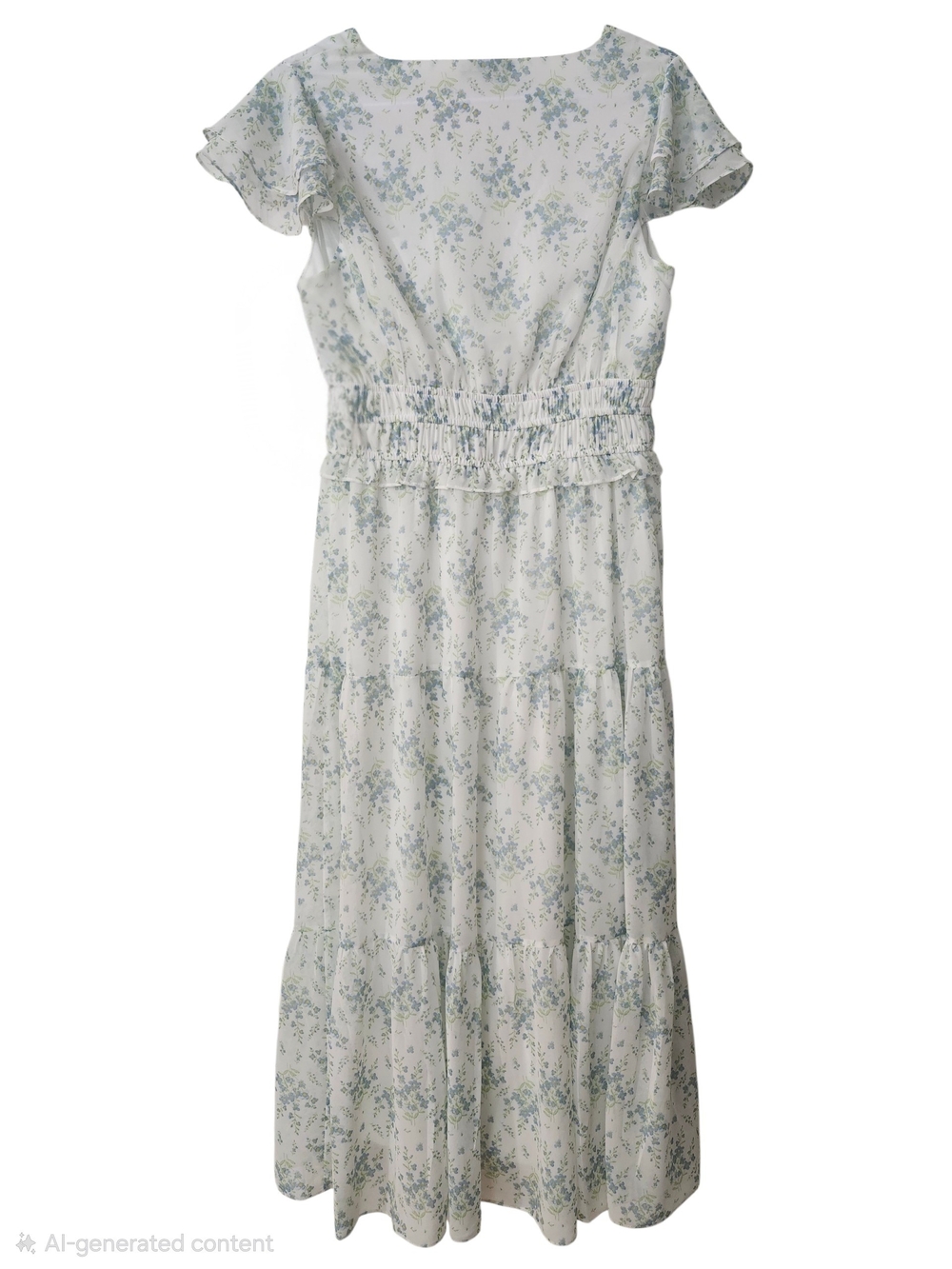 Floral Cottagecore Coquette Boho Western Maxi Dress with Smocked Waist - M - Picture 5 of 12